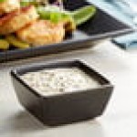 Acopa 4 oz. Matte Black Square Stoneware Sauce Cup - 36/Case Acopa 4 oz. Matte Black Square Stoneware Sauce Cup - 36/Case