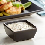 Acopa 4 oz. Matte Black Square Stoneware Sauce Cup - 36/Case Acopa 4 oz. Matte Black Square Stoneware Sauce Cup - 36/Case