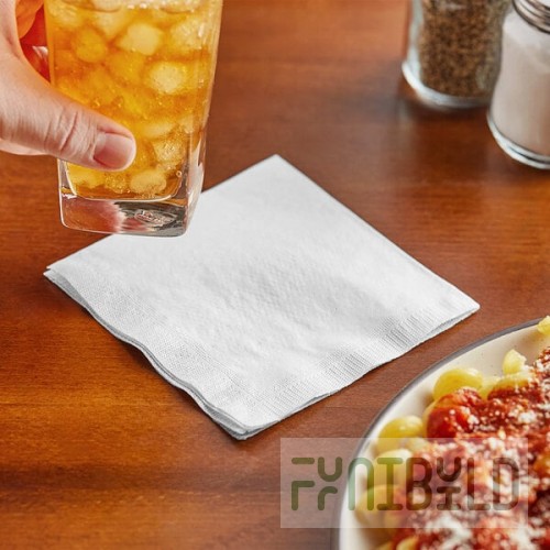 Choice White Customizable 3-Ply 1/4 Fold Beverage Napkin 10