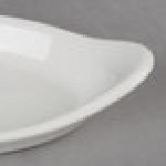 Hall China from Steelite International HL5200ABWA 6 oz. Oval Bright White China Rarebit / Au Gratin Dish - 24/Case Hall China from Steelite International HL5200ABWA 6 oz. Oval Bright White China Rarebit / Au Gratin Dish - 24/Case