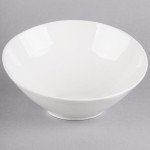 Tuxton AMU-409 AlumaTux Pearl White (European White) 32 oz. Slant China Bowl - 12/Case