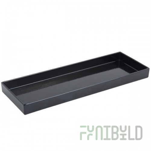 Bon Chef 9517S 64 oz. Black Sandstone Finish Cast Aluminum Straight Sided Rectangular Bowl