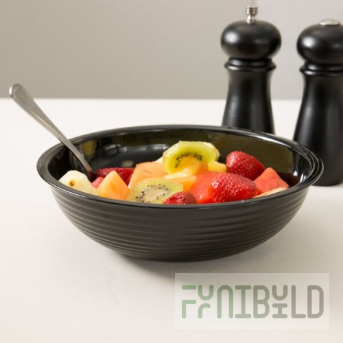 Cambro RSB8CW110 1.65 Qt. Black Camwear® Round Ribbed Bowl