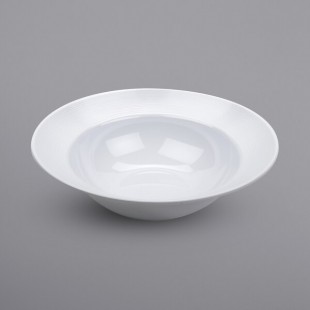 GET B-128-MN-W Minski 4 Qt. White Glazed Textured Wide Rim Melamine Bowl - 6/Case