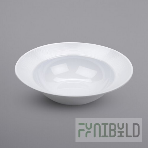 GET B-128-MN-W Minski 4 Qt. White Glazed Textured Wide Rim Melamine Bowl - 6/Case