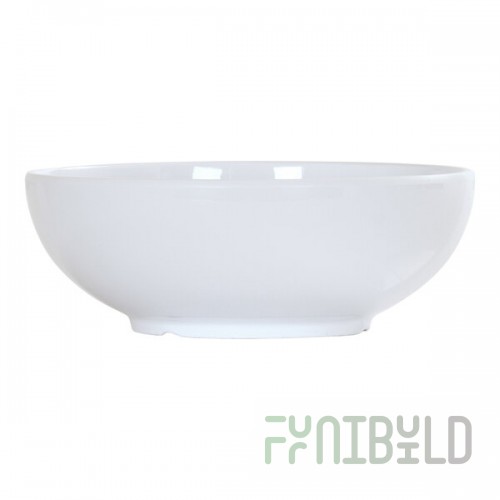 Cal-Mil Emery 47 oz. White Round Melamine Bowl - 6/Case