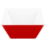 Vollrath V2220240 1.5 Qt. Red / White Medium Square Melamine Bowl