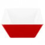 Vollrath V2220240 1.5 Qt. Red / White Medium Square Melamine Bowl