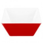 Vollrath V2220240 1.5 Qt. Red / White Medium Square Melamine Bowl