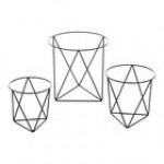American Metalcraft 3-Piece Stainless Steel Metal Geometric Pizza Stand Set