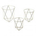 American Metalcraft 3-Piece Stainless Steel Metal Geometric Pizza Stand Set