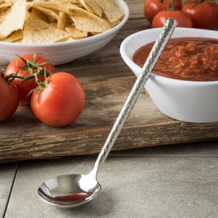Carlisle 60208 Terra 1 oz. 18/0 Heavy Weight Hammered Stainless Steel Ladle