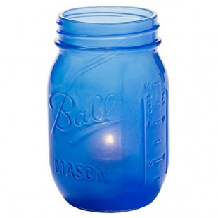 Hollowick 1600SDBL Firefly Dark Blue Satin Jar Hollowick 1600SDBL Firefly Dark Blue Satin Jar