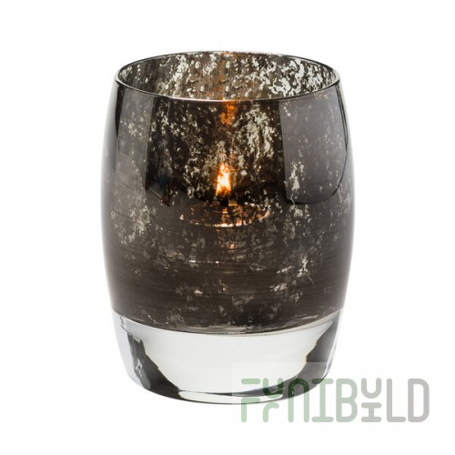 Hollowick 6422ABK Contour Antique Black Glass Votive