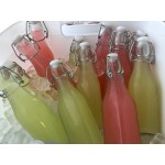 Acopa 19 oz. Customizable Clear Glass Bottle with Wire Bail Swing Top Lid - 12/Case