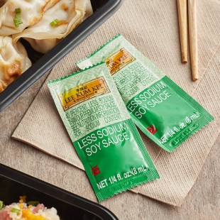 Lee Kum Kee 8 mL Less Sodium Soy Sauce Packet - 500/Case Lee Kum Kee 8 mL Less Sodium Soy Sauce Packet - 500/Case
