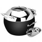 Eastern Tabletop 3935CP Crown 8 Qt. Rectangular Copper Coated Stainless Steel Induction Chafer with Hinged Dome Cover
