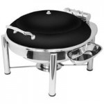 Eastern Tabletop 3935CP Crown 8 Qt. Rectangular Copper Coated Stainless Steel Induction Chafer with Hinged Dome Cover