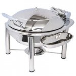 Eastern Tabletop 3935CP Crown 8 Qt. Rectangular Copper Coated Stainless Steel Induction Chafer with Hinged Dome Cover