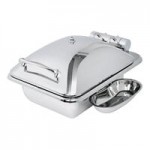 Eastern Tabletop 3935CP Crown 8 Qt. Rectangular Copper Coated Stainless Steel Induction Chafer with Hinged Dome Cover