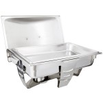 Vollrath 49520 9 Qt. Maximillian Steel Rectangular Chafer Full Size with Stainless Steel Accents