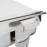 Vollrath 49520 9 Qt. Maximillian Steel Rectangular Chafer Full Size with Stainless Steel Accents