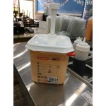 Araven 4.5 Qt. Translucent Condiment Pump Dispenser with 1 oz. Pump and Airtight Lid 01358 Araven 4.5 Qt. Translucent Condiment Pump Dispenser with 1 oz. Pump and Airtight Lid 01358