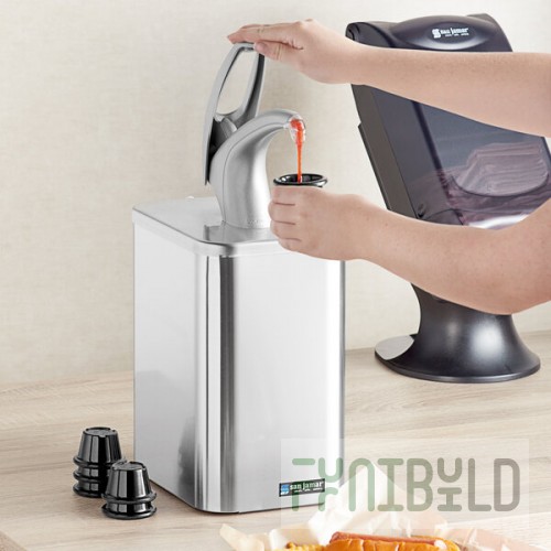 San Jamar P4900 FrontLine Universal Countertop Condiment Pump Dispenser System - Metal Finish
