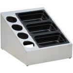 Steril-Sil VTC-1HP-4 5-Hole Wide Combination Stainless Steel Countertop Condiment Dispenser Steril-Sil VTC-1HP-4 5-Hole Wide Combination Stainless Steel Countertop Condiment Dispenser