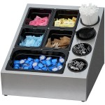 Steril-Sil VTC-1HP-4 5-Hole Wide Combination Stainless Steel Countertop Condiment Dispenser Steril-Sil VTC-1HP-4 5-Hole Wide Combination Stainless Steel Countertop Condiment Dispenser