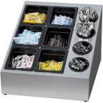Steril-Sil VTC-1HP-4 5-Hole Wide Combination Stainless Steel Countertop Condiment Dispenser Steril-Sil VTC-1HP-4 5-Hole Wide Combination Stainless Steel Countertop Condiment Dispenser