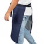 Uncommon Chef 3106 Indigo Customizable 100% Cotton Denim Metro Bistro Apron with Black Webbing and 2 Pockets - 24 Uncommon Chef 3106 Indigo Customizable 100% Cotton Denim Metro Bistro Apron with Black Webbing and 2 Pockets - 24