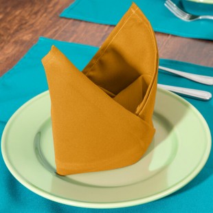 Intedge Gold 100% Polyester Cloth Napkins, 20