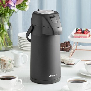 Acopa 2.2 Liter Stainless Steel Lined Matte Black Airpot with Push Button Acopa 2.2 Liter Stainless Steel Lined Matte Black Airpot with Push Button