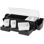 TableCraft BCD1400 5-Compartment Condiment Bar with 5 Glass Rimming Trays TableCraft BCD1400 5-Compartment Condiment Bar with 5 Glass Rimming Trays