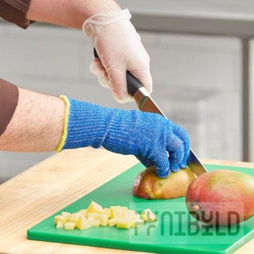 Ansell HyFlex® 72-400 Blue Medium-Duty Knitted Gloves with Fiberglass and HPPE Liner - Large - 12/Pack
