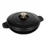 Staub 25 oz. Black Enameled Cast Iron Round Gratin / Roasting Dish with Lid 1004131 Staub 25 oz. Black Enameled Cast Iron Round Gratin / Roasting Dish with Lid 1004131