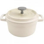 GET Heiss 7.5 Qt. White Enamel Coated Cast Aluminum Rectangular Roasting Pan with Lid CA-017-AWH/BK/CC