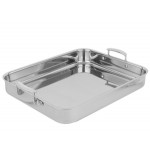 Vollrath 49433 Miramar® Display 4.6 Qt. Tri-Ply Stainless Steel Roasting Pan - 14 11/16
