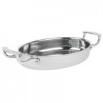 Vollrath 49433 Miramar® Display 4.6 Qt. Tri-Ply Stainless Steel Roasting Pan - 14 11/16