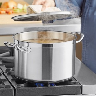 Vigor SS1 Series 12 Qt. Heavy-Duty Stainless Steel Aluminum-Clad Stock Pot with Cover Vigor SS1 Series 12 Qt. Heavy-Duty Stainless Steel Aluminum-Clad Stock Pot with Cover