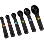 OXO 11110801 Good Grips 1/8 tsp. to 1 Tbsp. 7-Piece Black Measuring Spoon Set OXO 11110801 Good Grips 1/8 tsp. to 1 Tbsp. 7-Piece Black Measuring Spoon Set