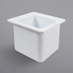 San Jamar CI7001WH Chill-It 1/6 Size White ABS Plastic Food Pan - 6 San Jamar CI7001WH Chill-It 1/6 Size White ABS Plastic Food Pan - 6