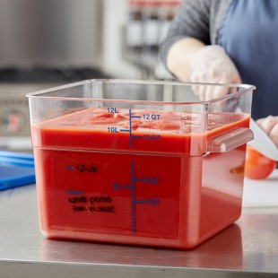 Vigor 12 Qt. Clear Square Polycarbonate Food Storage Container Vigor 12 Qt. Clear Square Polycarbonate Food Storage Container