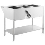Avantco STE-3S Three Pan Open Well Electric Steam Table with Undershelf - 120V, 1500W