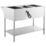Avantco STE-3S Three Pan Open Well Electric Steam Table with Undershelf - 120V, 1500W
