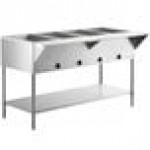 Avantco STE-3S Three Pan Open Well Electric Steam Table with Undershelf - 120V, 1500W