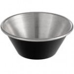Choice 1.5 oz. Smooth Stainless Steel Round Sauce Cup - 12/Pack