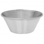 Choice 1.5 oz. Smooth Stainless Steel Round Sauce Cup - 12/Pack