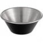 Choice 1.5 oz. Smooth Stainless Steel Round Sauce Cup - 12/Pack